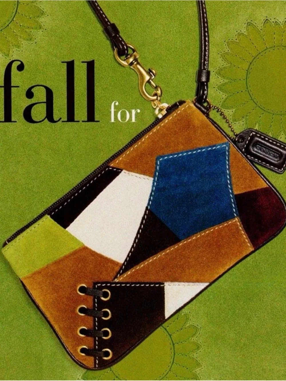 Coach Patchwork Suede Wristlet - Multicolor